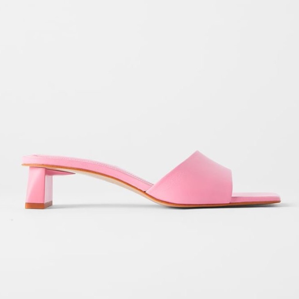 ZARA mid heel leather mules - Picture 4 of 12